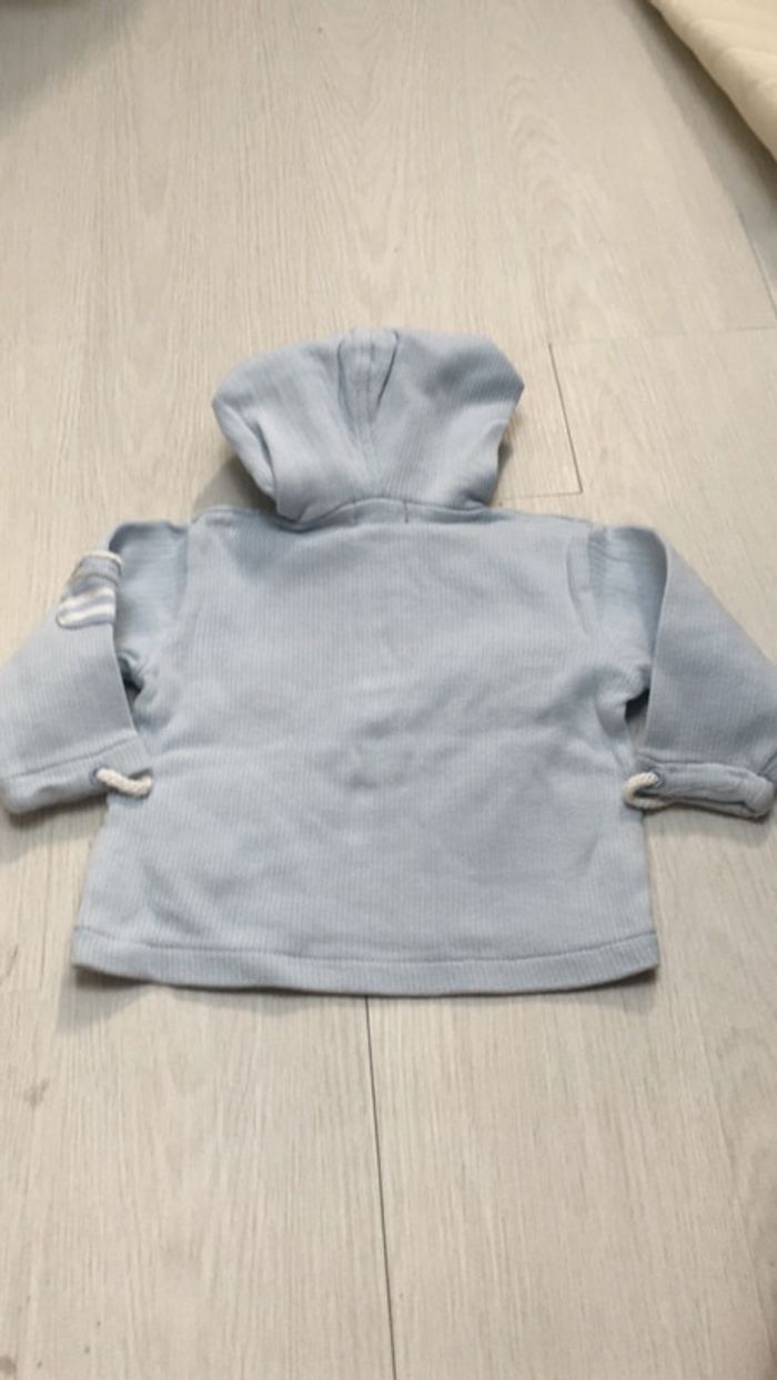 Gilet sweat 9 mois bleu ciel kimbaloo - photo numéro 3