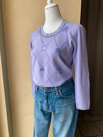 Pull violet cachemire vintage Elisabetta Minelli M