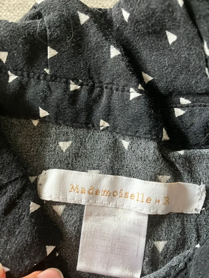 Chemise noire à motifs triangle Mademoiselle R – Taille S - photo numéro 5