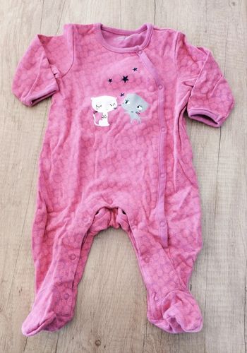 Pyjama grenouillère coton rose taille 3 mois Orchestra