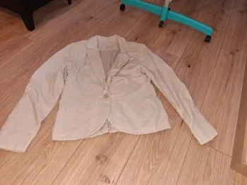 Veste blazer beige en lin