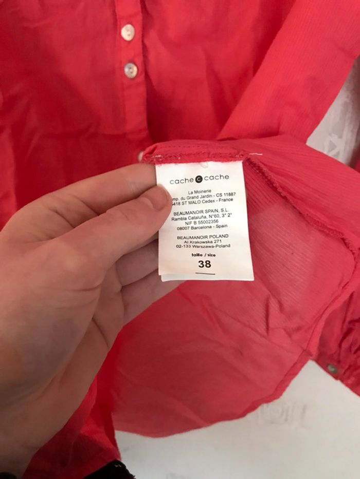 Chemise rose/corail Cache Cache - photo numéro 5
