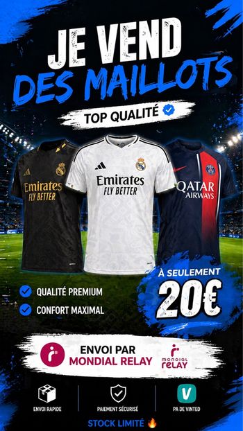 Maillots de foot à vendre gros restock 20€ non negociable 