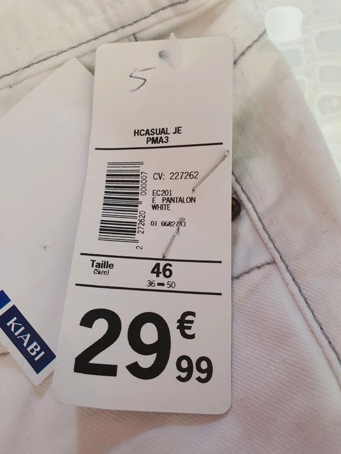 Pantalon slim blanc 46 kiabi - photo numéro 5