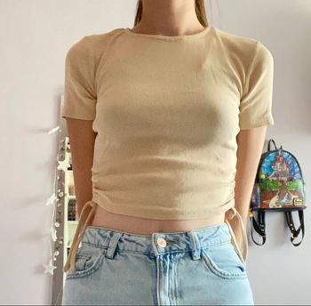 Top en maille beige