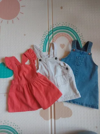 Lot de 3 robes salopettes 3 mois