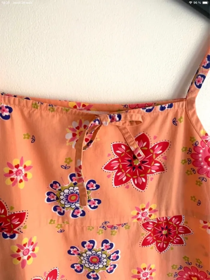 Robe d’été à fine bretelles et à imprimés fleuris 10 ans - photo numéro 2