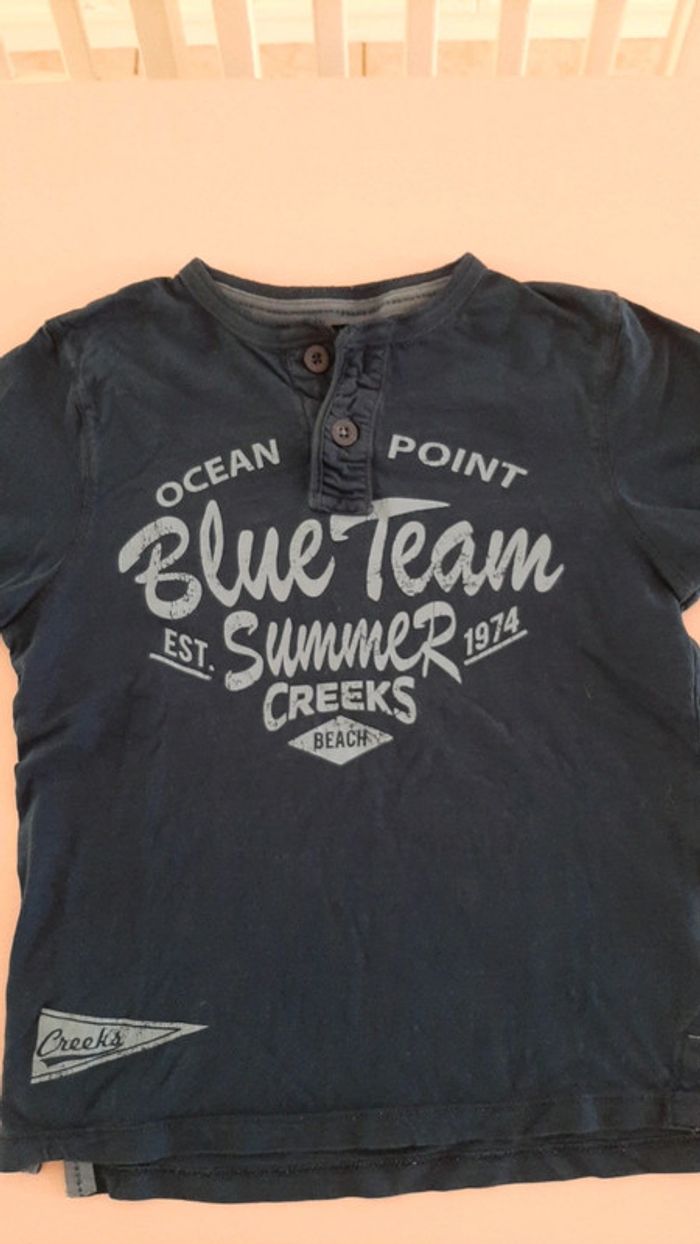 T shirt garçon manches courtes Marine 10 ans