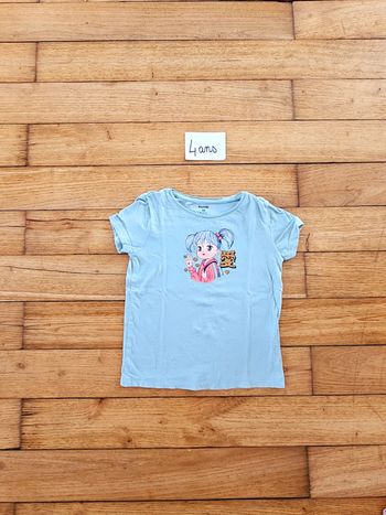 Tee shirt manches courtes Japan Japon manga petite fille 4 ans