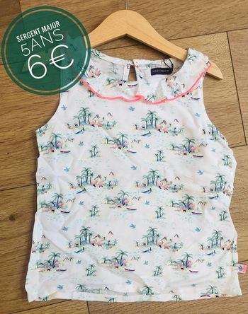 Débardeur Sergent Major blanc en 5ans