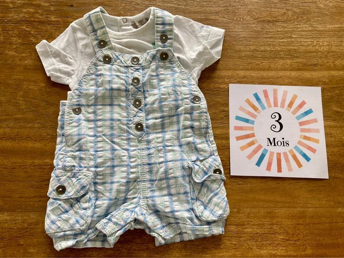 Ensemble salopette été garçon 3 mois