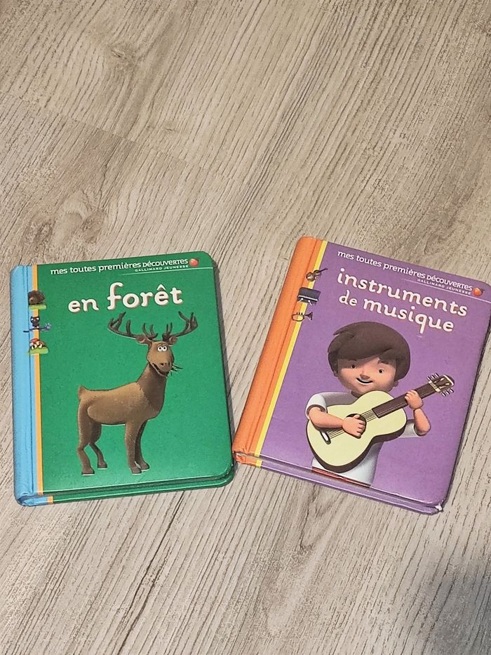 Lot de 2 livres cartonnés "En forêt" et "Les instruments de musique"