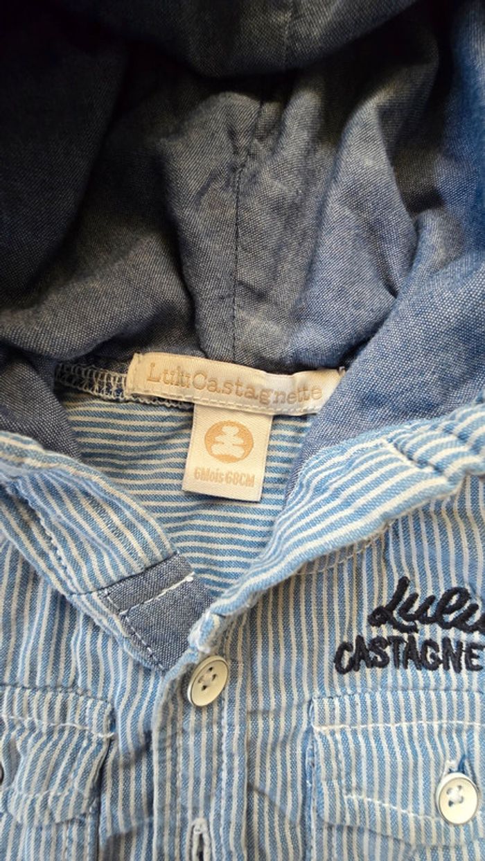 Chemise à manches longues et capuche Lulu 6 mois - photo numéro 3