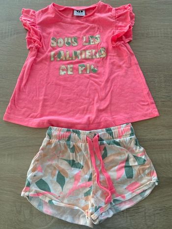 Pyja-short rose 2 ans fille