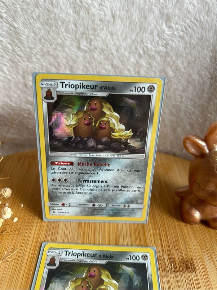 ⛏️ Lot de 2 cartes Pokémon Triopikeur d’Alola 087/149 – Soleil & Lune (2017) - photo numéro 2