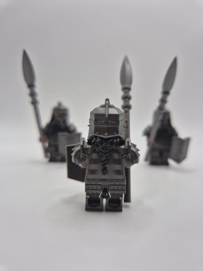 Figurines type lego 3 guerriers nains seigneur des anneaux / hobbit - photo numéro 4