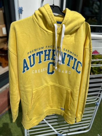 Sweat-shirt à capuche jaune Creeks taille XL 1974