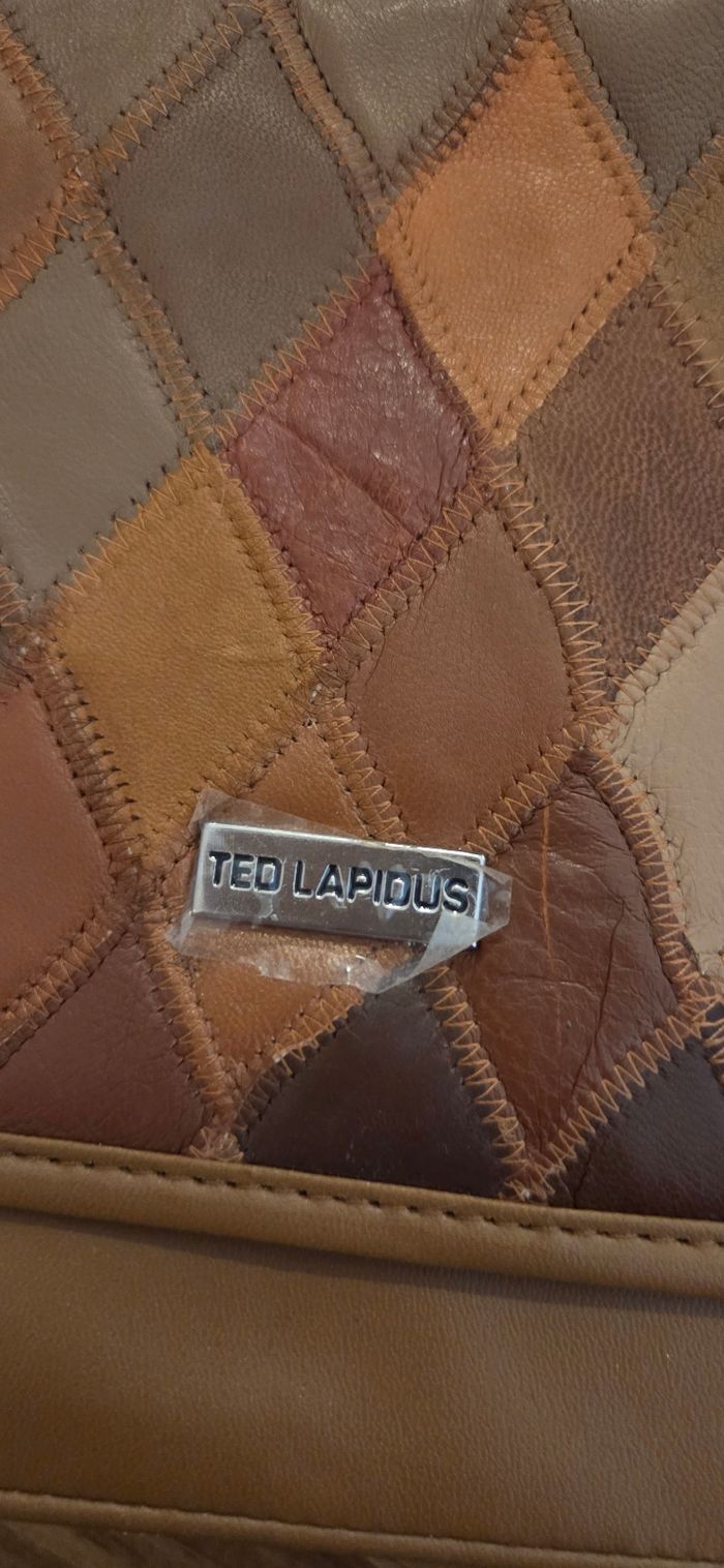 Sac bandoulière Ted Lapidus vintage patchwork cuir véritable – Neuf – Pièce rare - photo numéro 2