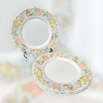 Ensemble de 6 assiettes plates vintage Ève Arcopal
