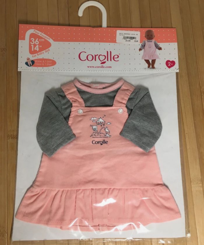 Robe et tee-shirt poupon 36 cm corolle