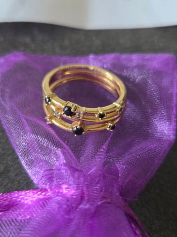 Bague en plaqué or et zirconium 