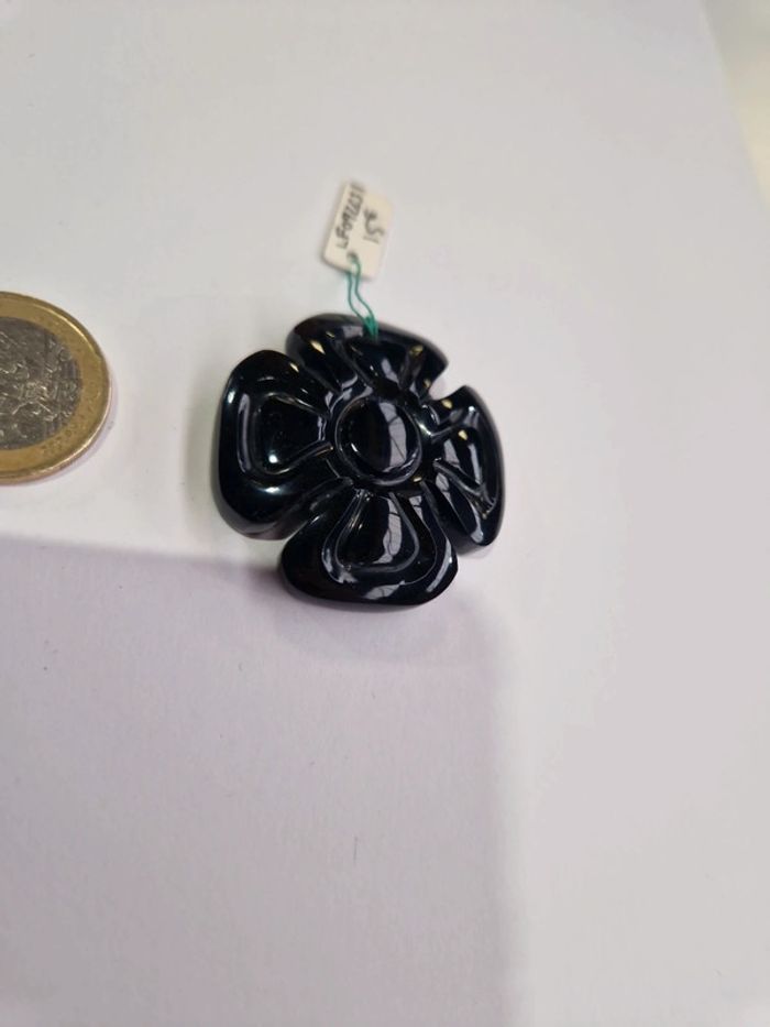 Pendentif obsidienne noire Toetihuacan - photo numéro 2