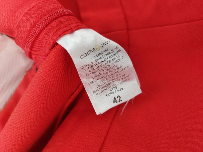 Jupe taille élastique rouge avec zips taille 42 - photo numéro 6
