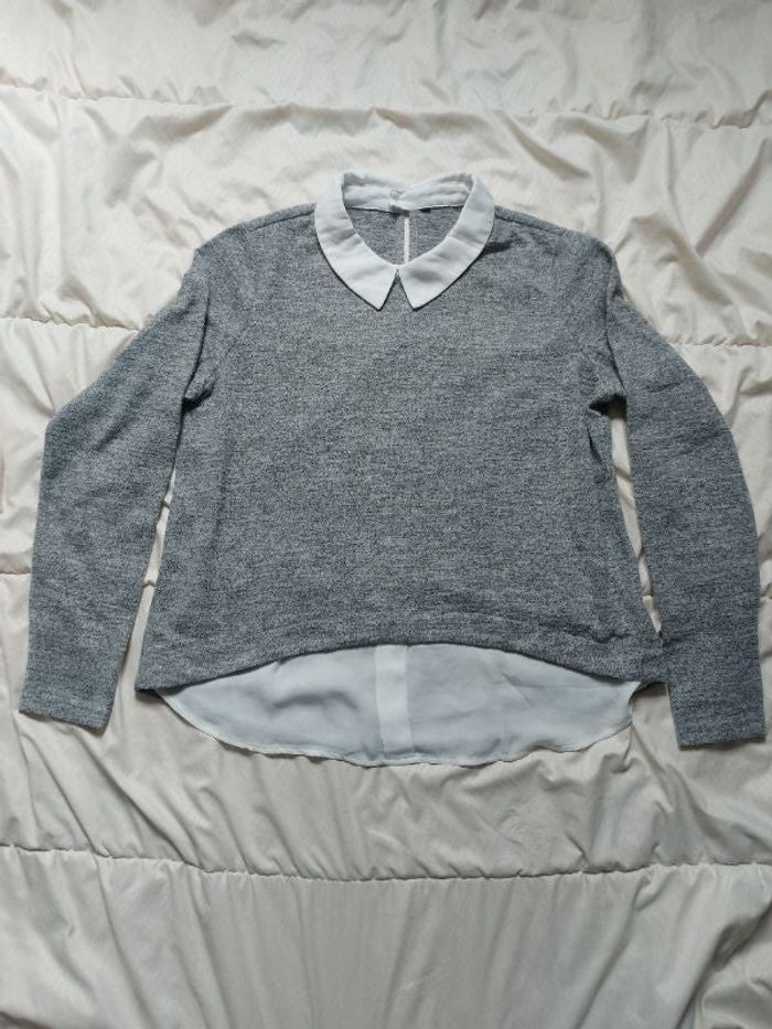 Pull fin gris