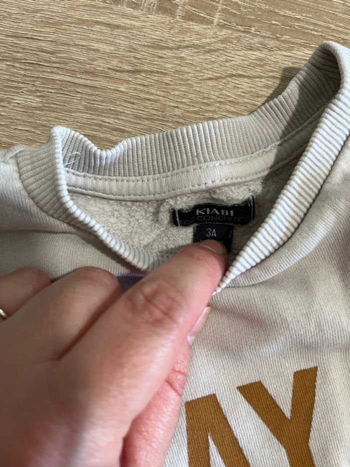 Sweat blanc et beige - photo numéro 3