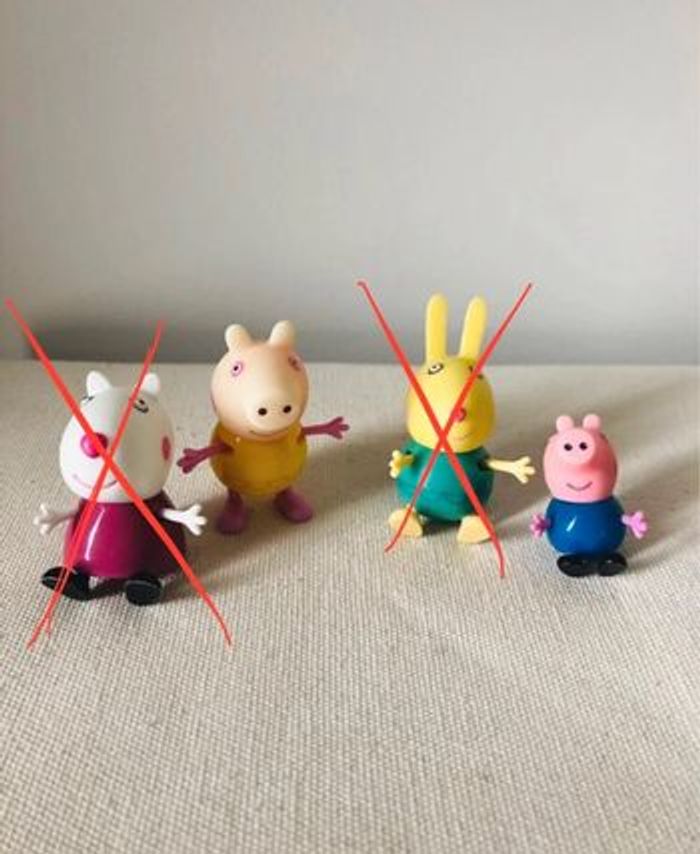 Lot de 2 personnages peppa pig lapin george