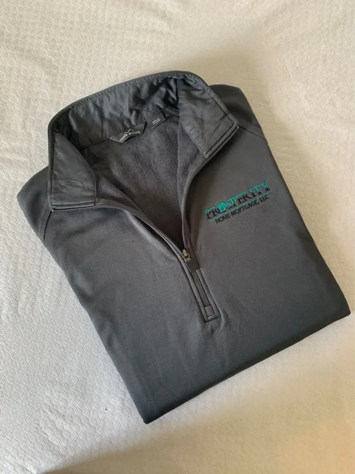 Pull quart zip Eddie Bauer gris - Logo Prosperty Home Mortgage - photo numéro 2