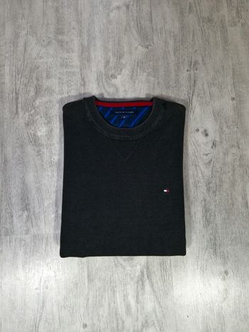 Pull Crewneck Tommy Hilfiger Noir Logo Brodé Taille M Homme