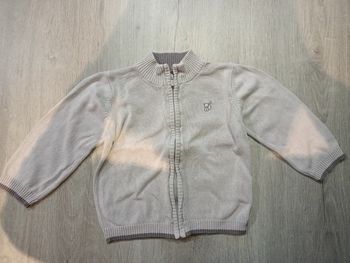 Gilet zippé gris garçon 23 mois Obaibi