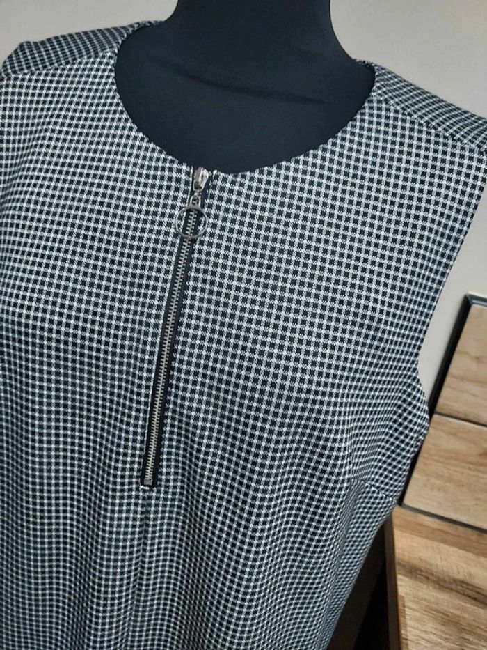 Robe sans manches Camaïeu à carreaux noir et blanc - photo numéro 2