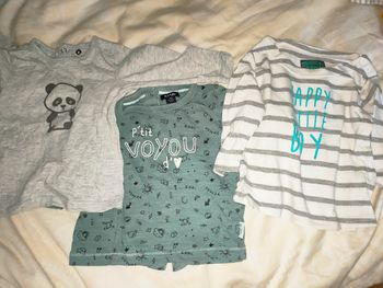 Lot t-shirt manches longues 3 mois plusieurs marques