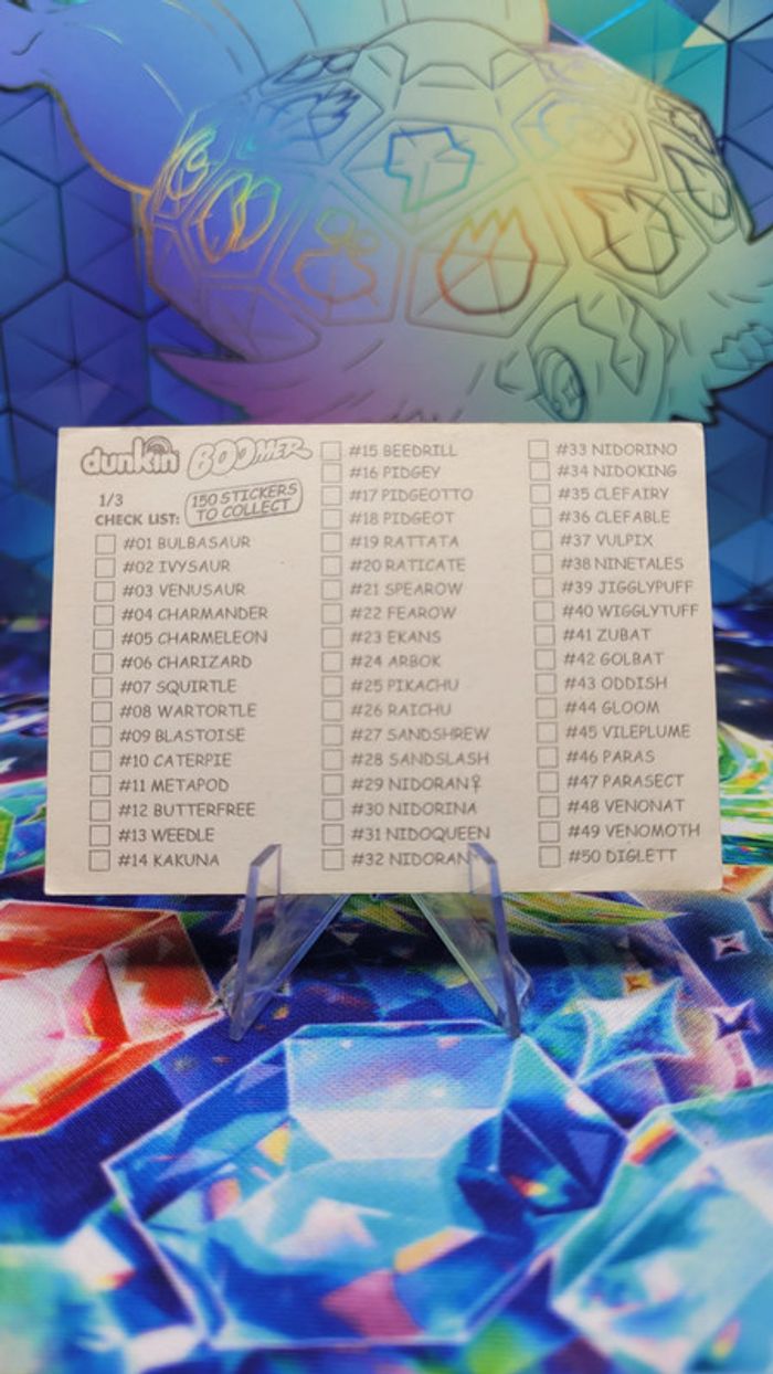 Carte Sticker Pokémon Dunkin Boomer 1999 n°46 Paras - photo numéro 3