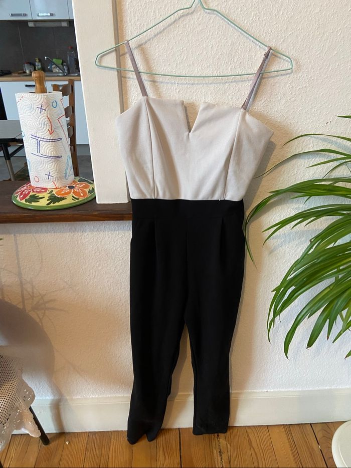 Combinaison pantalon noir/blanche