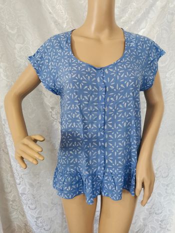 Top. Bleu. Blanc. Taille 38. C&A