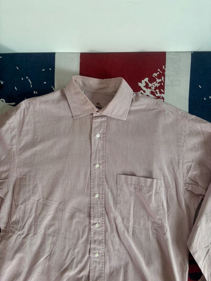 Chemise à carreaux Hugo Boss blanche et rouge - Taille 40 - photo numéro 3