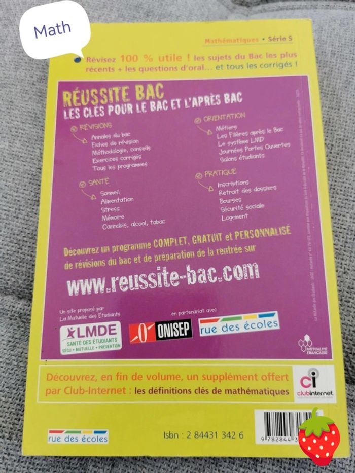Livre révision annales bac math série S - photo numéro 2