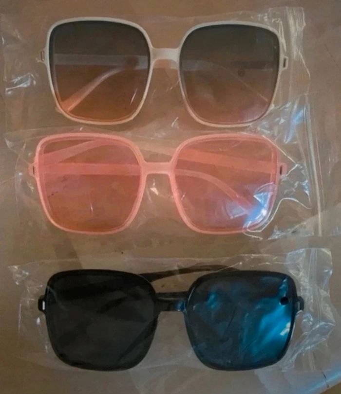 F111 lot de 3 paires de lunettes vintage rétro beige originale neuves - photo numéro 2