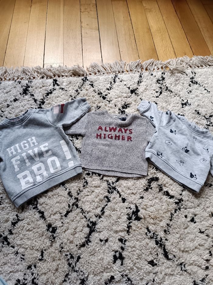 Lot de 3 sweatshirts 3-6 mois