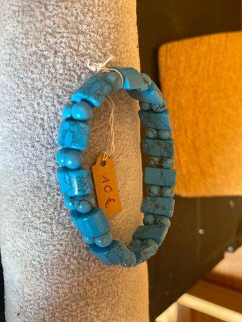 Bracelet 2 rangs en pierre turquoise