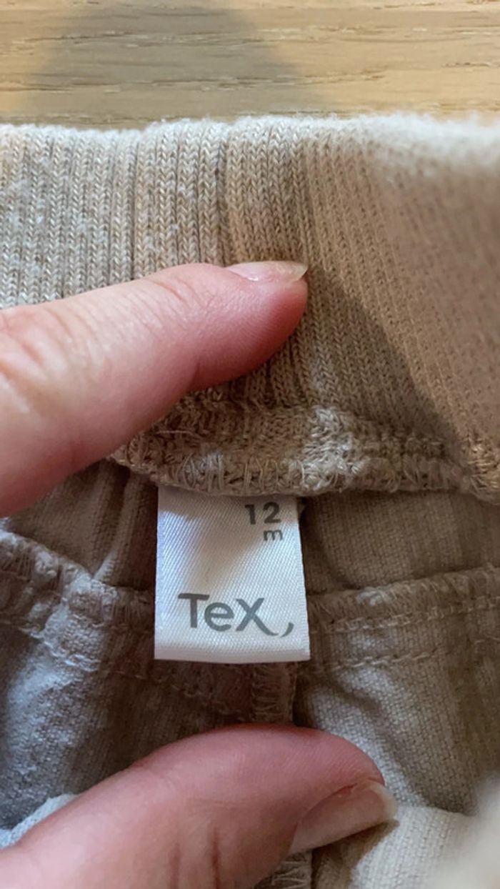 Pantalon beige velour tex 12 mois - photo numéro 2