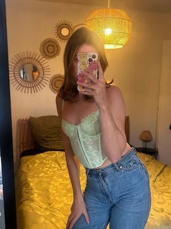 Top vert soutien gorge