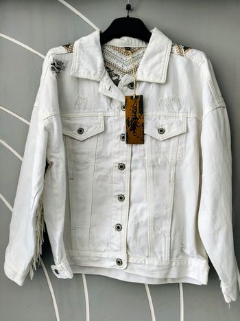 Veste en jean à franges