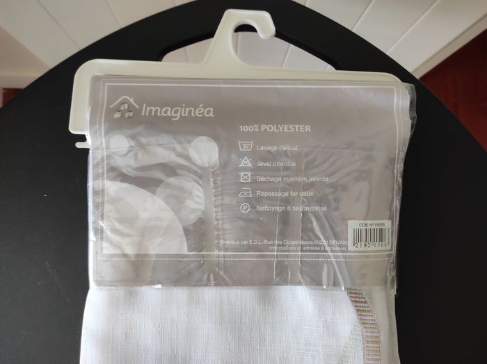 🪟 Voilage en étamine – Beige et blanc – Neuf - photo numéro 4