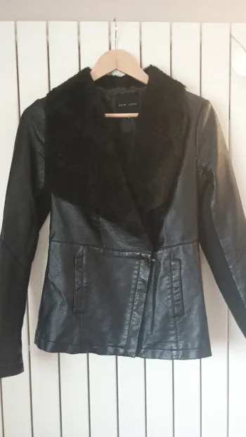 Veste bi matière cuir