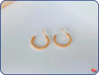 Créoles dorées tressées vintage – Boucles d’oreilles acier inoxydable