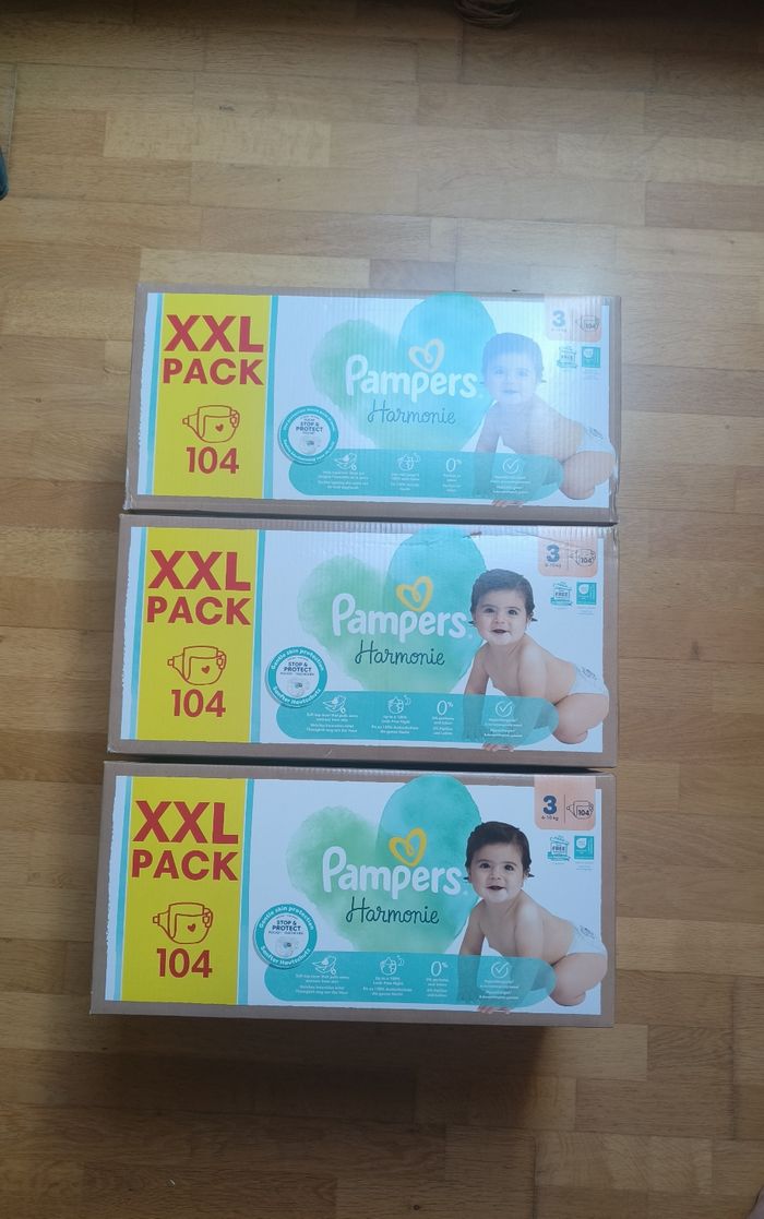 3 xxl packs Pampers harmonie taille 3